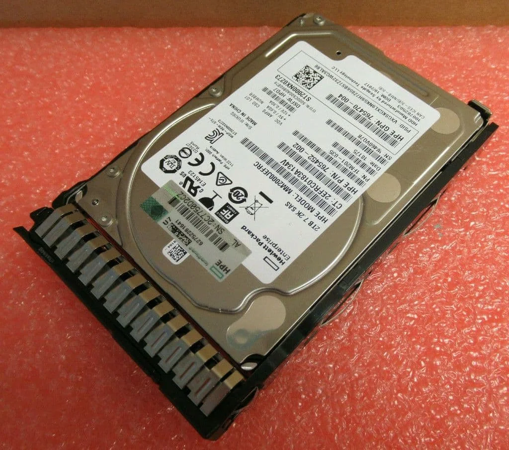 HPE 2TB SAS Hard Drive – 7.2K RPM, 12G, 2.5" SFF – Model 765466-B21 – Tested & Working