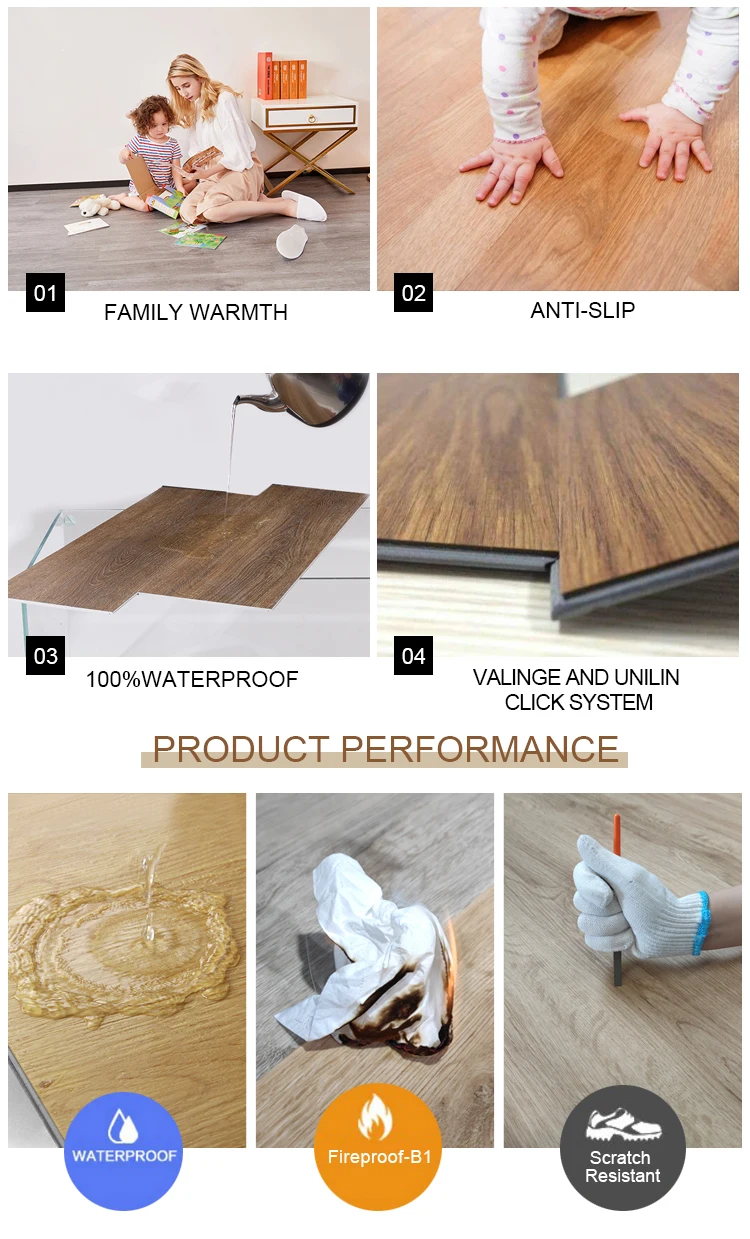 Flexible Commercial Grade Luxury Lvt Tile Plastic Plank Dryback Vinyl Flooring Lvt Vinyl Floor