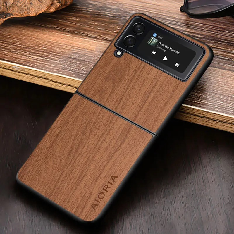 Woodlike Phone Case For Samsung Galaxy Z Flip 4 3 5g Hard Pc With Pu Leather Material Cover For Z Flip3 Flip4 Fold 3 4 Buy Case For Samsung Galaxy Flip