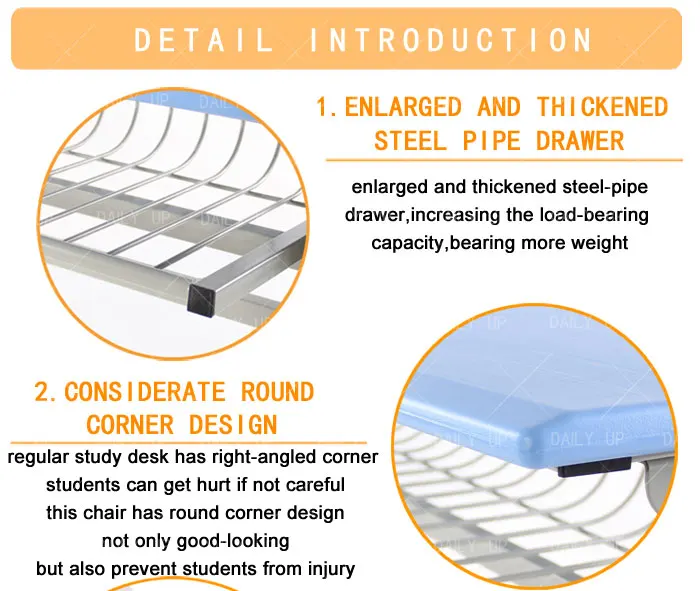 Double seat school desk and chair secondary school desk and chair school furniture student desk and chair