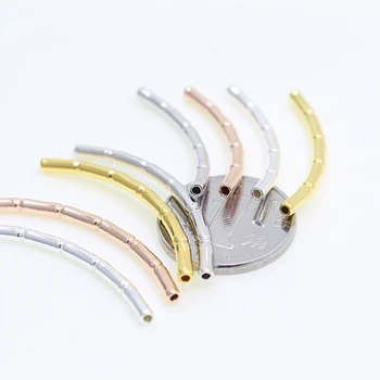 Wholesale 925 Sterling Silver Curved Bamboo Shape Tube for Bracelet Making