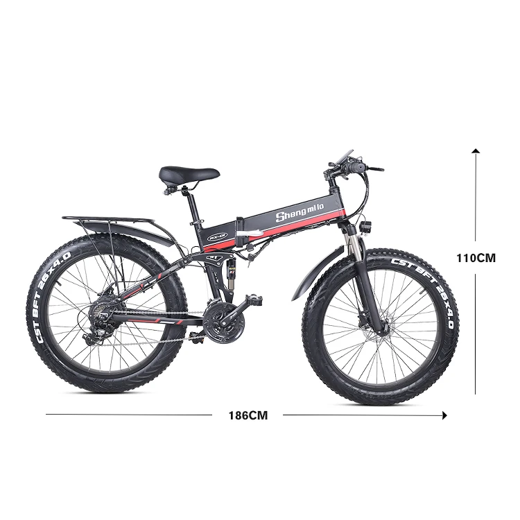 SHENGMILO MX01 26インチ フルサスペンション 電動自転車 Fatタイヤ 1000W
