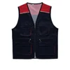 Navy blue with red accents