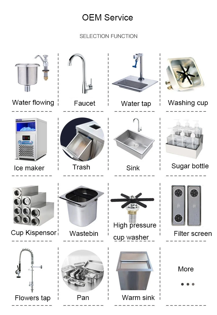 Commercial Customized Bubble Tea Work Bench Milk Tea and Fresh Juice Counter Bar Counter  Bubble Tea Counter With All