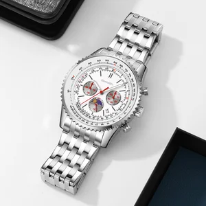 Skmei 9348 Cartoon Auto Date Luminous Pointer Stainless Steel Strap Business Watch for Men Fashion Waterproof Quartz Box