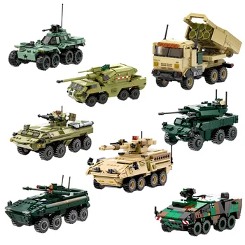 Military Series Tank Armored Scout Vehicles MOC Model Kids Educational Building Block Toy Set City Theme Boy Toy Brick Ornaments