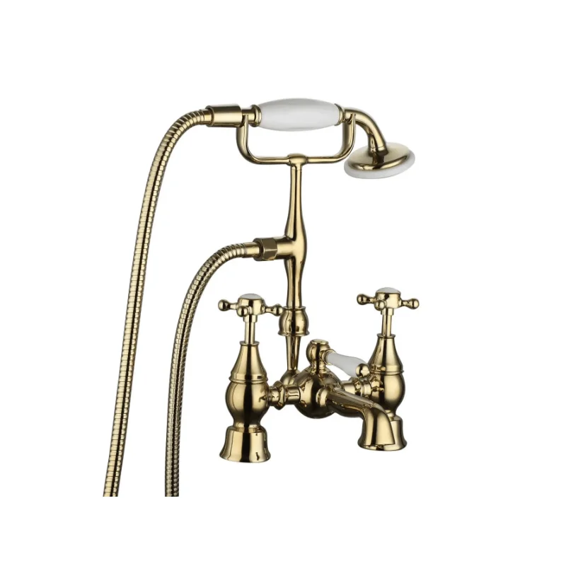 Traditional Deck Mounted Bath Shower Mixer - Gold manufacture