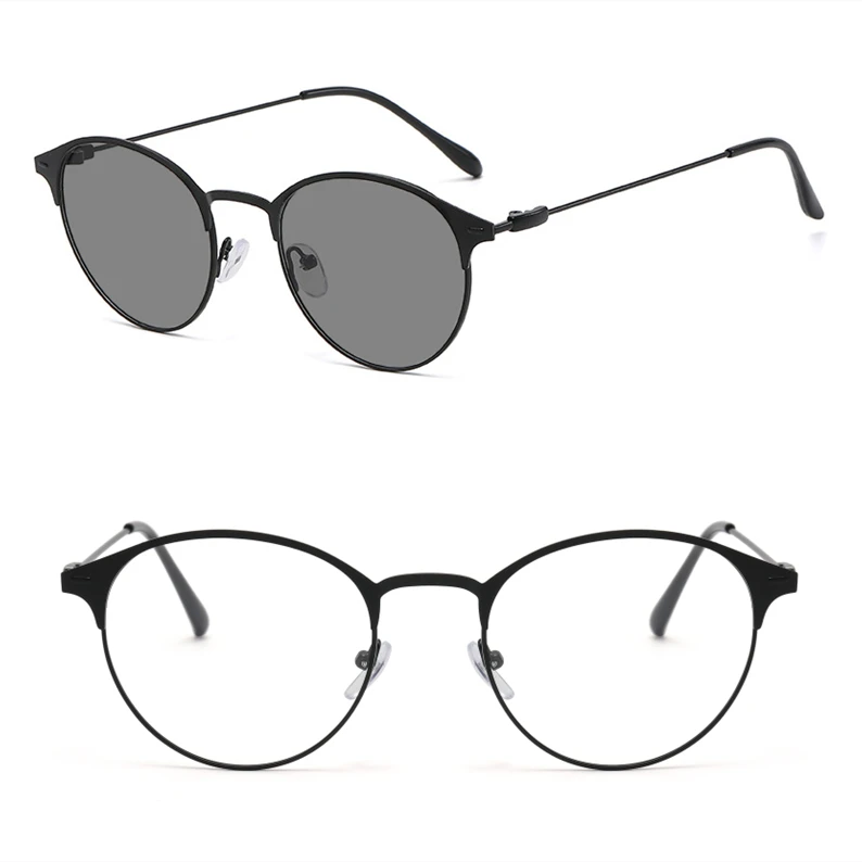 Photochromic Lenses Blue Light Filter Glasses Alloy Retro  Lentes De Ciclismo Montures Optiques 2021 Eyeglasses Frames Titanium