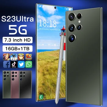 2023 New S23 Ultra 4/5G Smartphone Android Dual Card Unlock 7.3