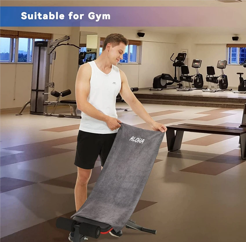 Sports Gym Fitness Towel With Zipper Pocket Bench Custom Logo Cotton/microfiber Sweat