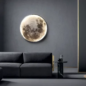 Creative Minimalist Wall Painting Lamp Bedside Background Star Moon Earth Wall Lamps for Bedroom