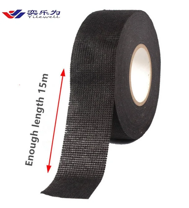125 Degree Heat-Resistant Black PET Cloth Fabric Automotive Wire Harness Tape Acrylic Pressure Sensitive Adhesive Non-Woven