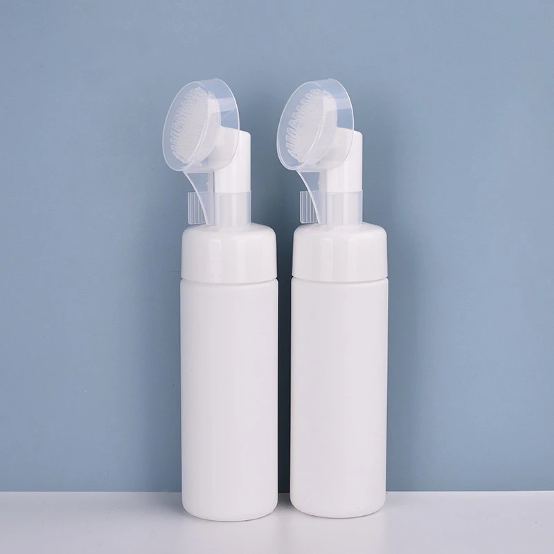 HDPE Plastic Cosmetic Packaging Lotion Massage Brush Clean Face Plastic Bottle