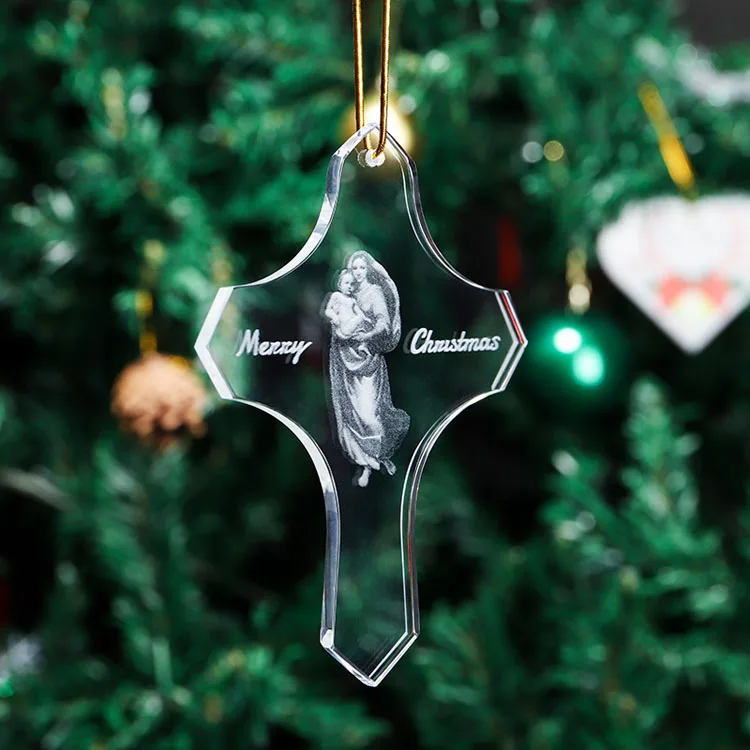 product factory glass pendant promotion christmas tree usage custom glass decoration gift cross glass ornament-37