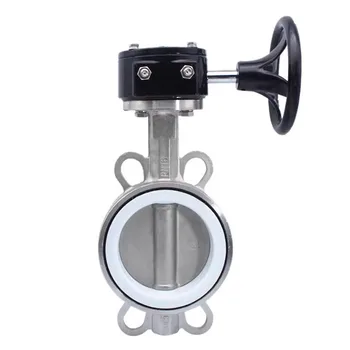 2"-64" Inch Manual Stainless Steel Wafer Butterfly Valve Lining EPDM Sealed DN50-DN1600 Gear Butterfly Valve