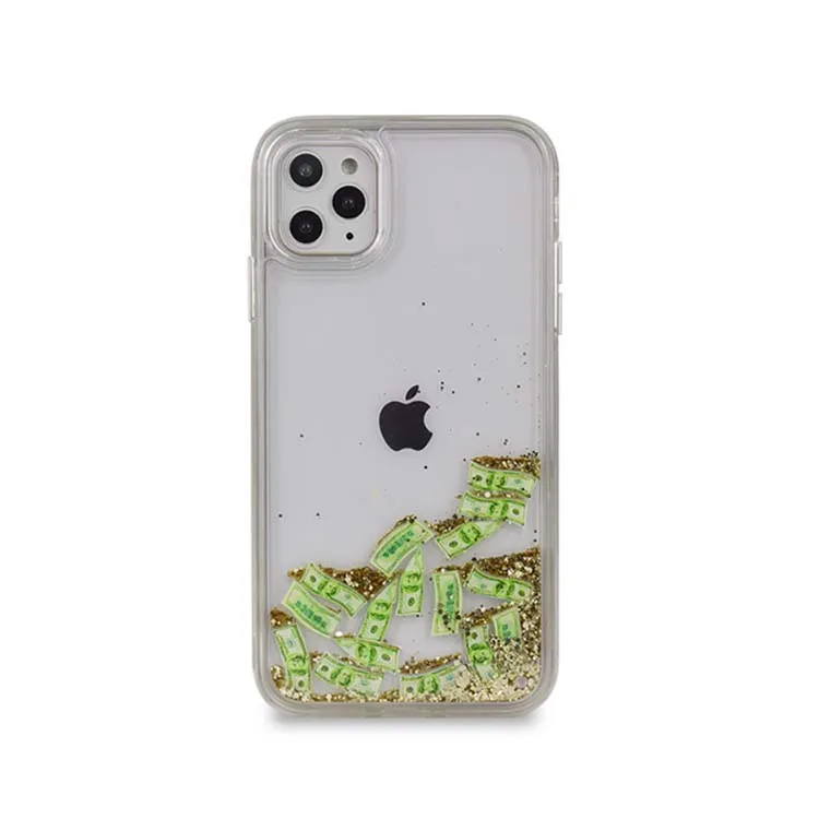 App Icon Liquid Phone Case Waterproof for iPhone 11 Back Cover Gold Foil Glitter Water Cover for iPhone 11 Luxury Quicksand Case