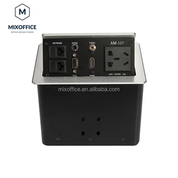 Conference System Aluminum Pop up Desk Top Mounting Box Socket Wholesale