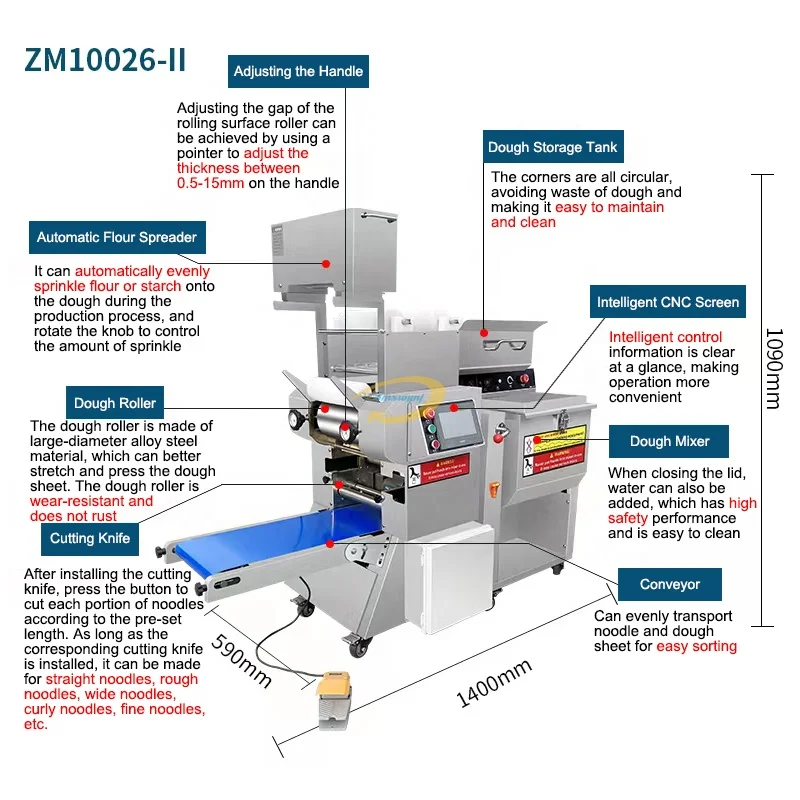 110v 220v automatic japanese fresh noodle making machine with speed control-36