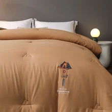 High Quality 100% Polyester Fiber Solid Color Warm Quilts Printed Vintage Style Portable Comforter Cup Inspired Design
