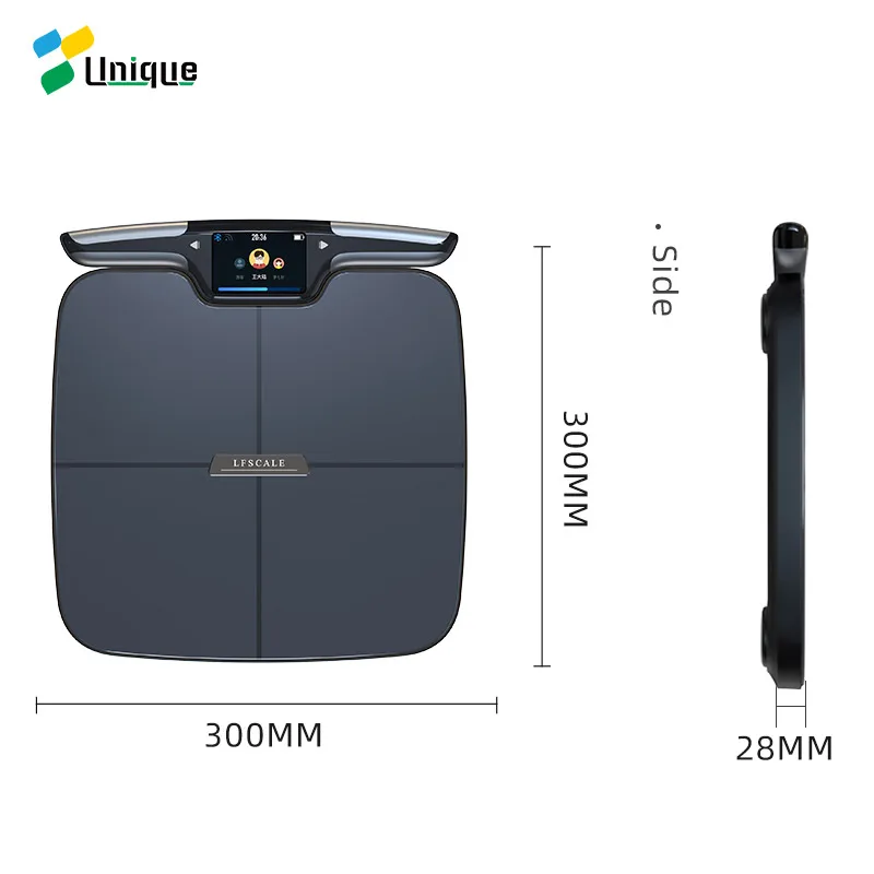 Unique Smart Bioimpedance Scale 8 Electrodes Bmi Body Fat Body Weight Scale Professional Rechargeable Body Composition Scale