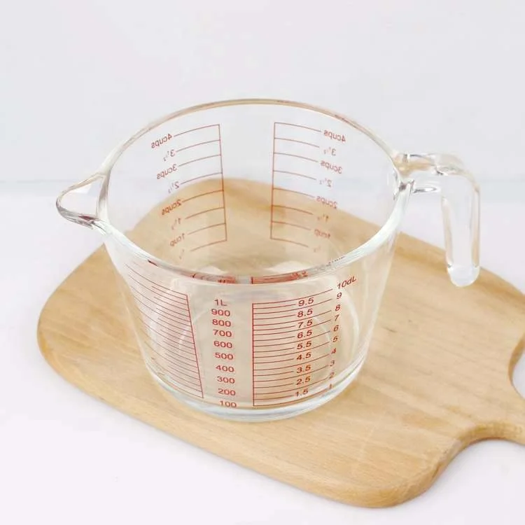 1pc High Borosilicate Glass Measuring Cup With Scale, Microwave