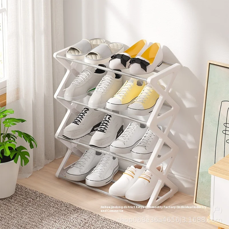 Factory Direct Multifunctional Metal Shoe Rack Dustproof Storage Ladder in Student Wood Panel Style for Dormitories