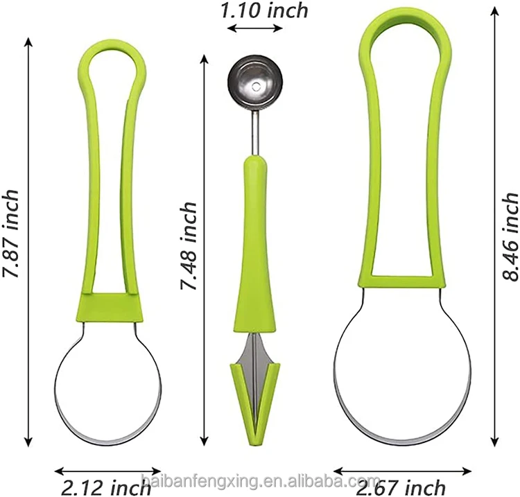 4 In 1 Melon Baller Scoop,Stainless Steel Watermelon Cutter Fruit