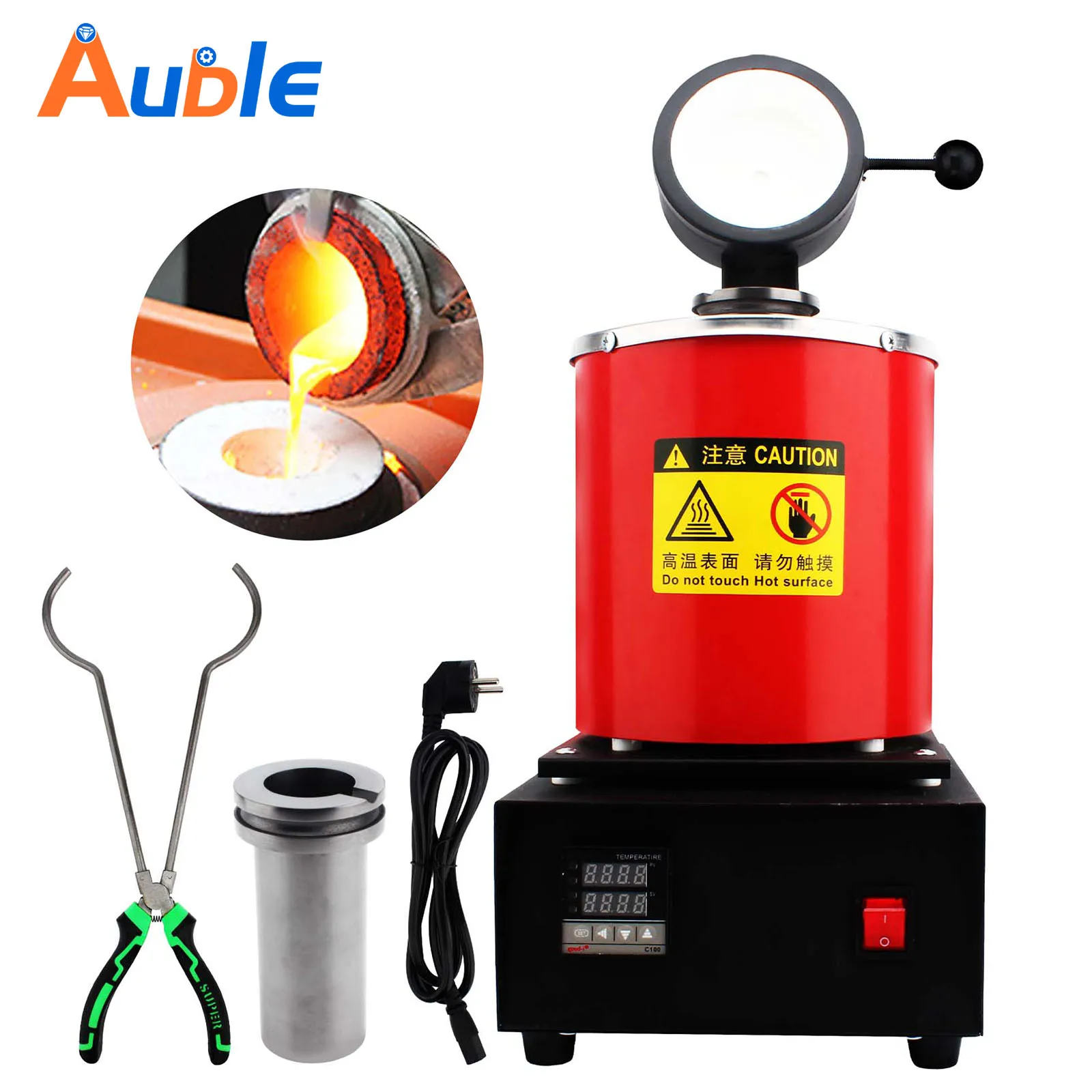 1/2/3kg 2000F Mini Digital Electric Gold Melting Furnace Melting ...