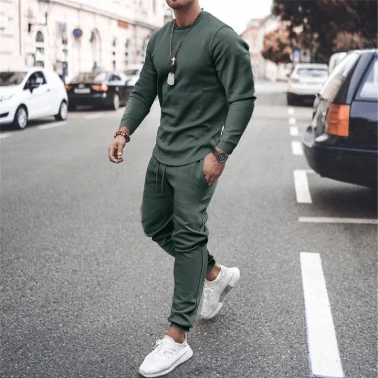 Boboyu Wholesale Fashion Pullover Sweatshirt Sudaderas Jogger Set For Men  Tracksuit Slim Fit Casual Long Pants Suit Fitness Wear - Buy Solid Color  Two Piece Fall Set For Men 2021,Long Sleeve T