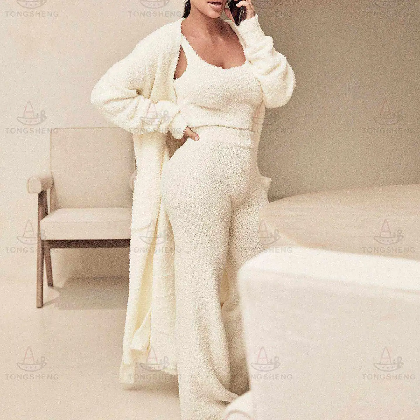 Sweater Loungewear Sets Piece 2025 Fluffy Lounge Wear Cosy Cozy