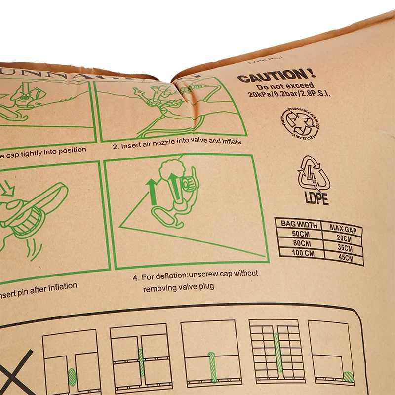 Грузовик пустотелый заполнение крафт-бумага плоский надувной карман для упаковки