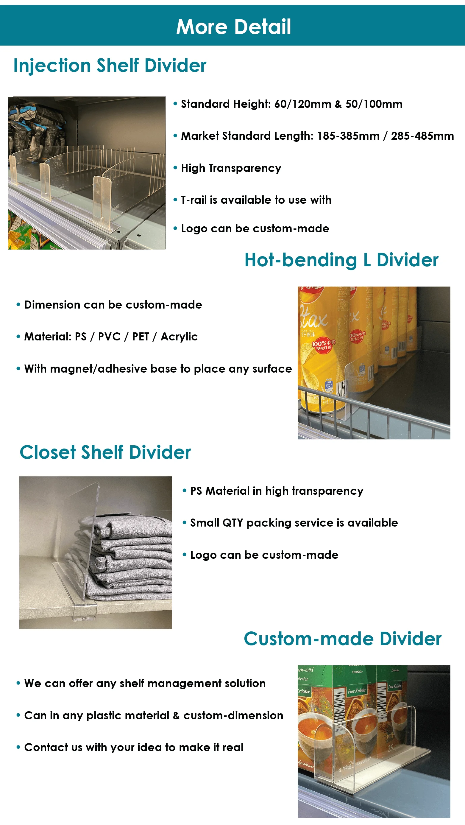 Automatic Freezer Shelf Dividers For Supermarket Chest Freezer Dividers