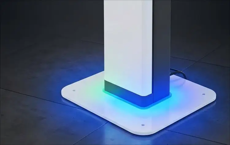 RGB LED Base of curved self service ordering kiosk