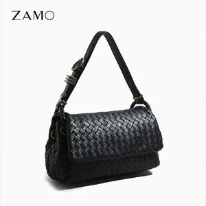 Factory Hot Sale 2026 NEW Design Fashion Trends Ladies High-end Genuine Leather Woven Wrist Hand Bag for Women