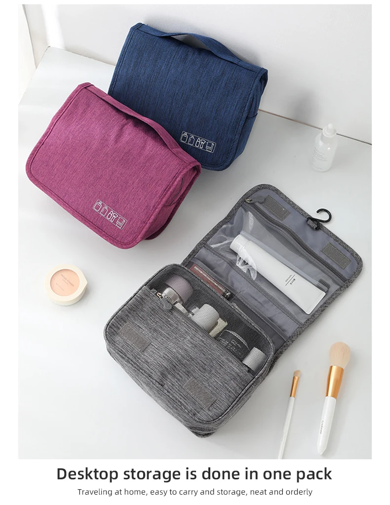 Toiletry Bag With Hanging Hook Waterresistant Makeup Cosmetic Bag