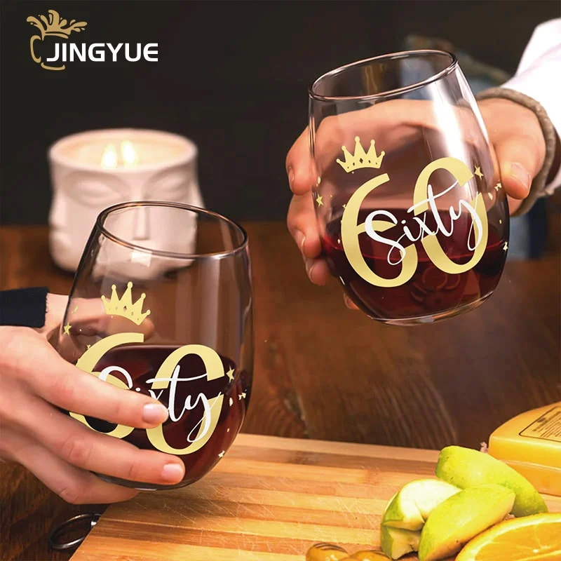 Cheers 60th Birthday Wine Glasses Gift Custom Party Decoration Anniversary  Wedding Drinking Cups Present for Wife Mom Sister| Alibaba.com