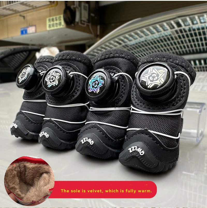Dog Shoes Autumn and Winter Plus Cotton Button Dog Shoes Teddy Pomeri Thicker Than Bear Special Dog Shoes Soft Soles factory