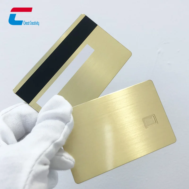 Custom Blank EMV Chip Slot Metal Credit Cards Stainless Steel Metal Credit Magnetic Stripe Card