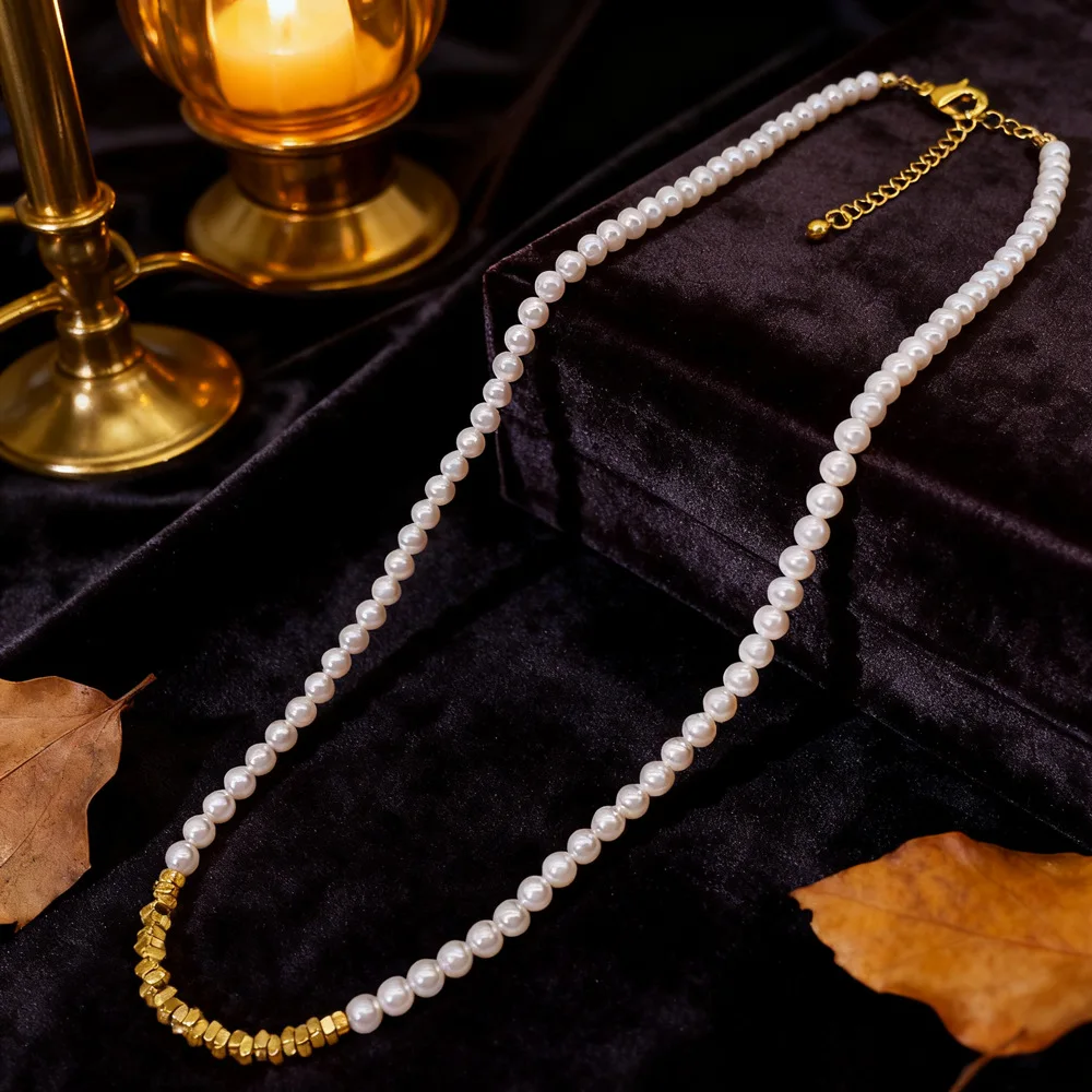 Fashion Beaded Necklaces Extremely  Fine Broken Silver Home Freshwater Faux Pearl Necklace Choker Clavicle for Women