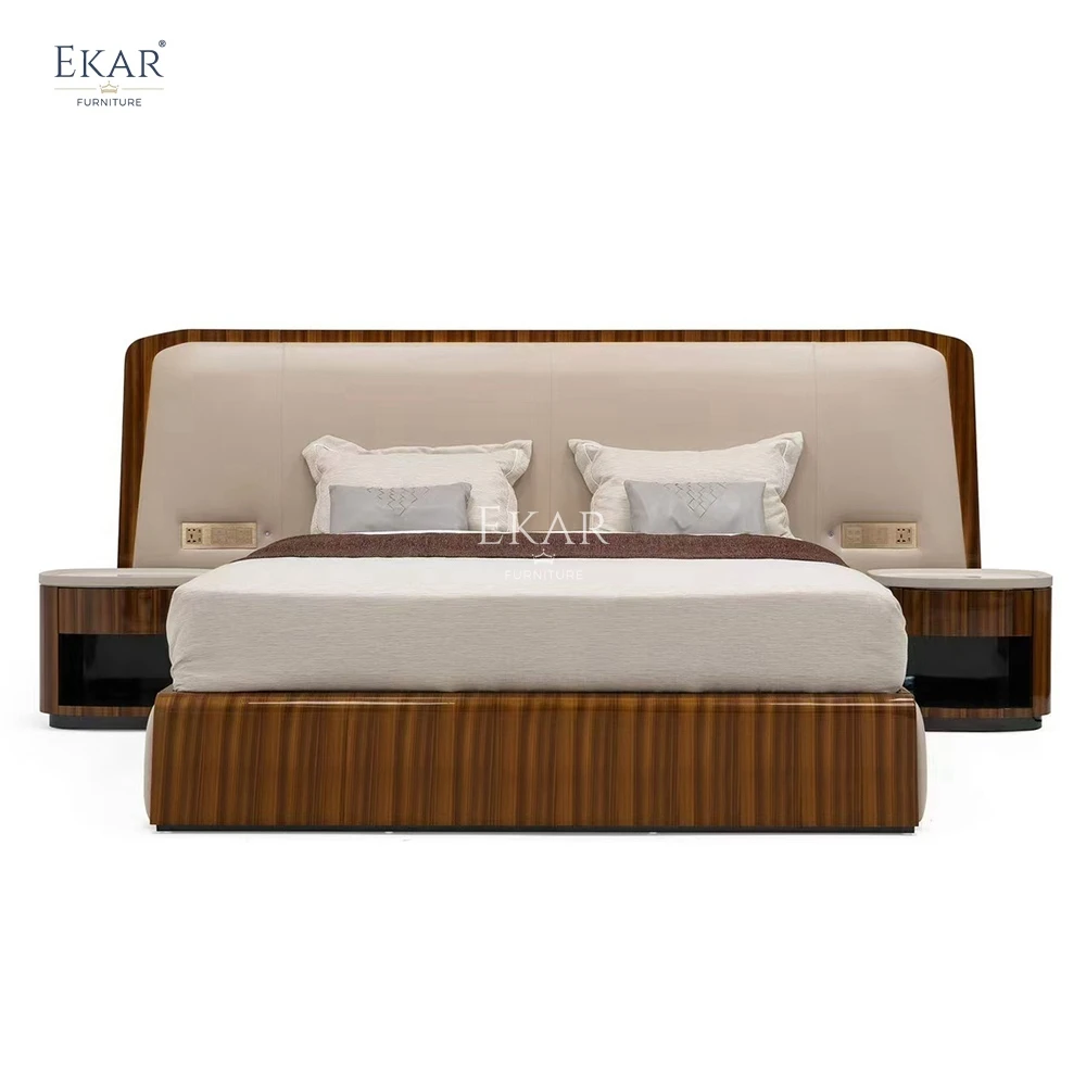 Modern Stylish Wide-Screen Solid Wood Bed Soft Functional Design for Bedroom Comfort supplier