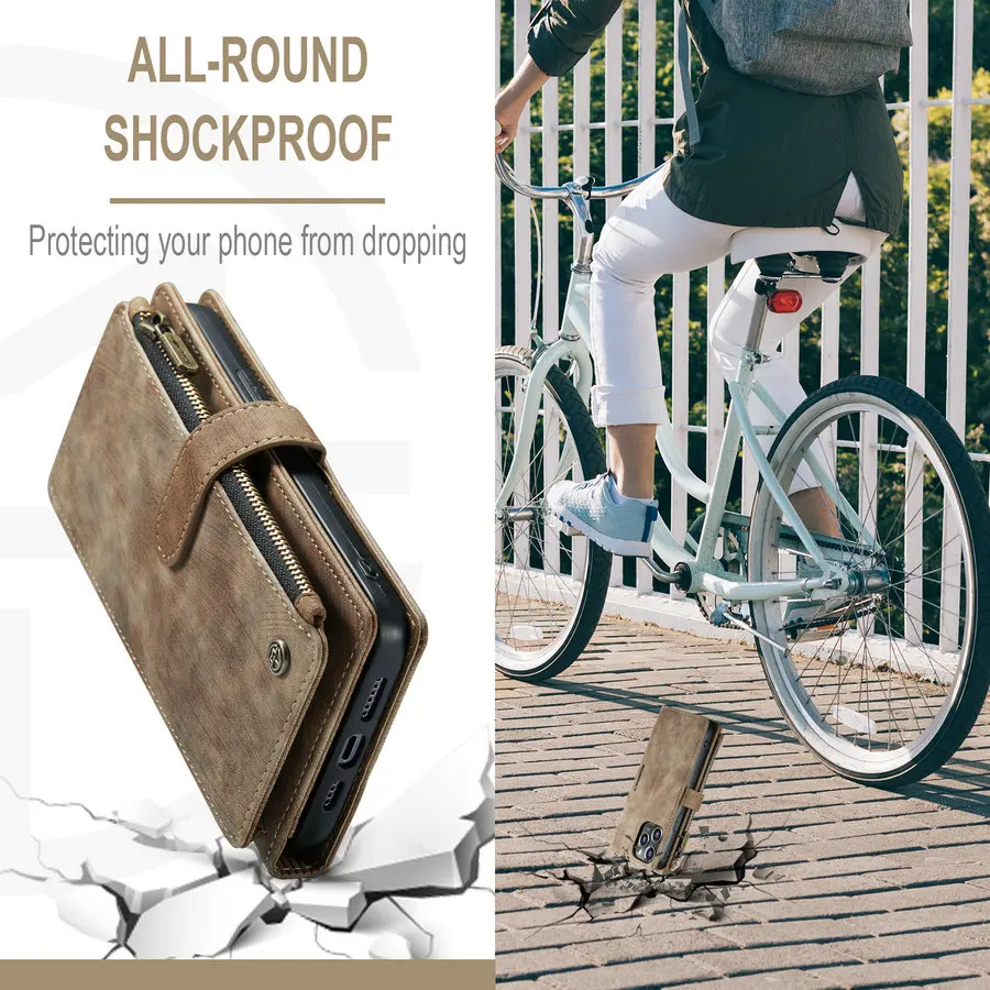 Wireless Charger 2024 Case for iPhone 14 Muti-Cards Holder Wallet