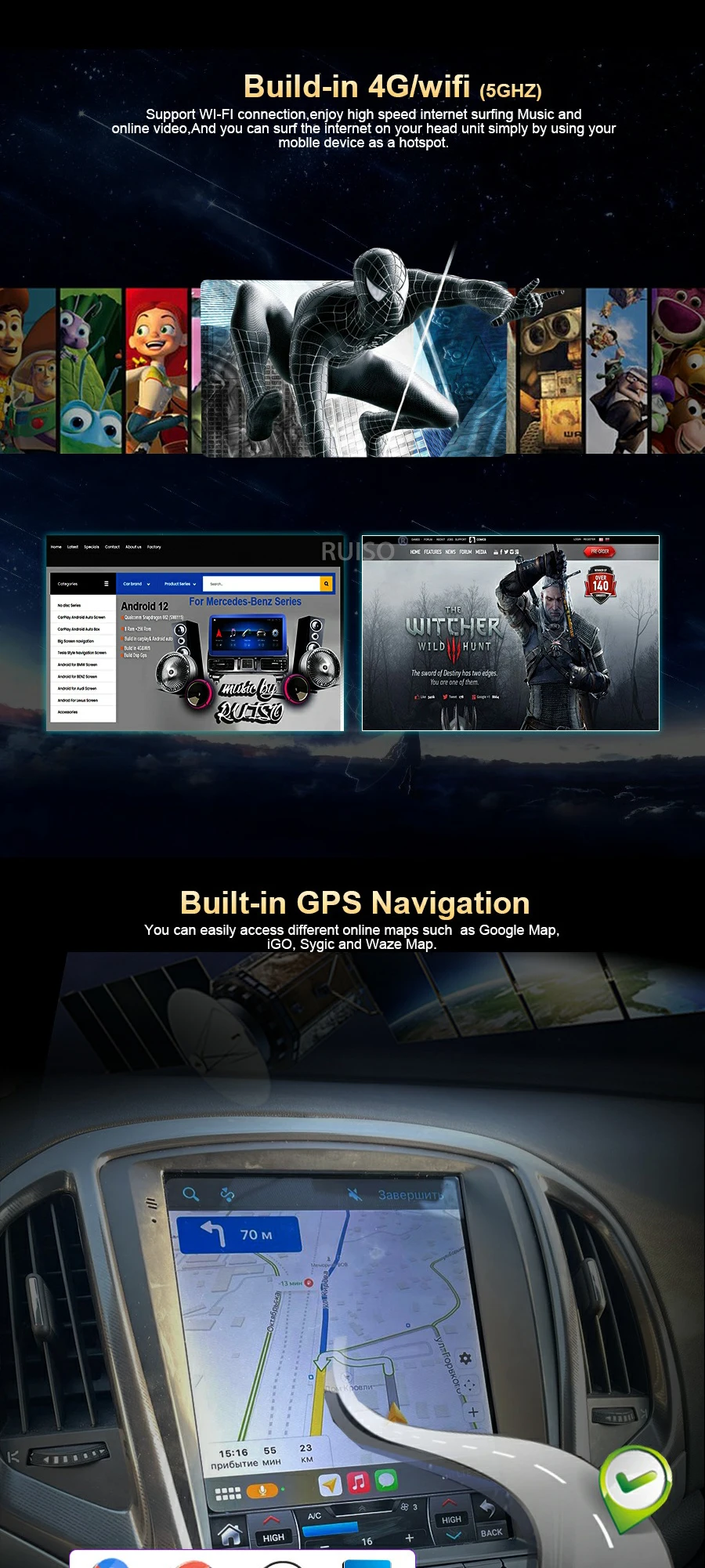 Ruiso Car Radio Android Car Player For Ford Raptor 2008-2014 F-150 Xlt ...