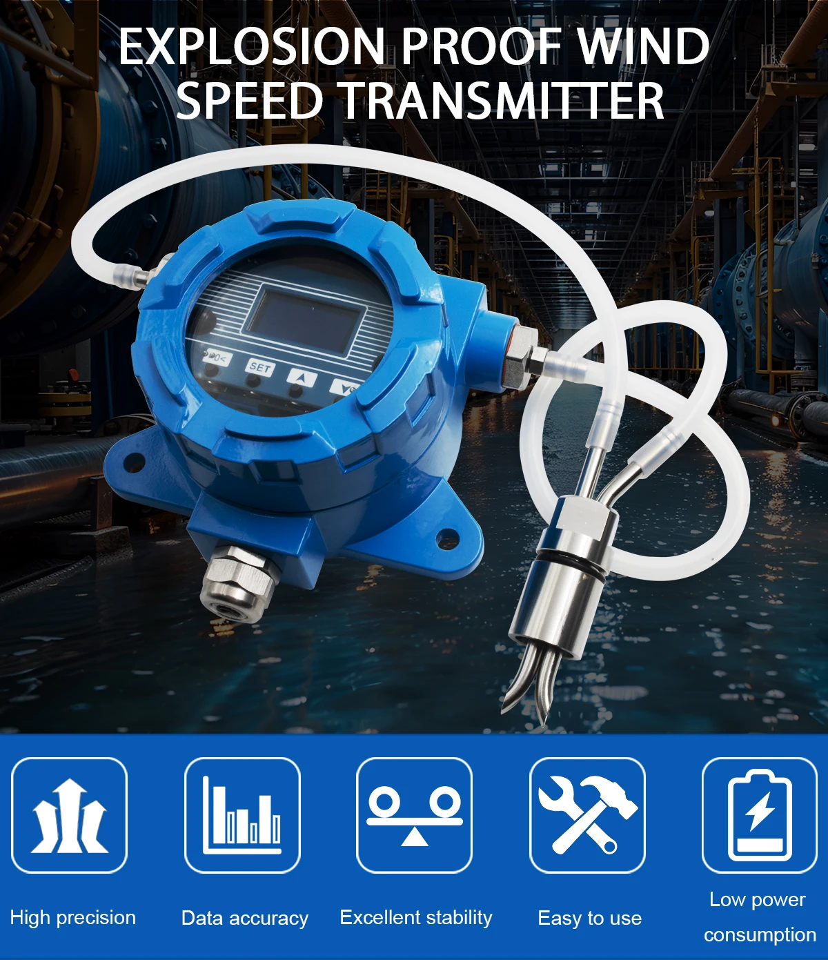 Explosion-proof Compliant Pitot Tube Temperature Air Volume Transmitter ...