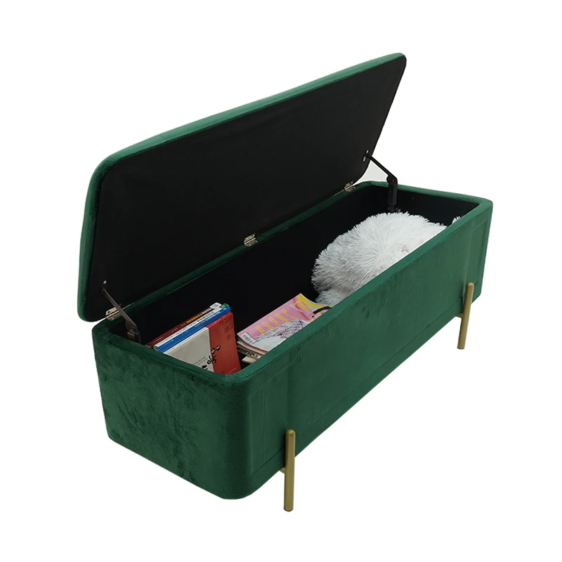 Customized 2022 Factory Wholesale Modern Storage Seat Pouffe Ottoman Bench Bed End Stool