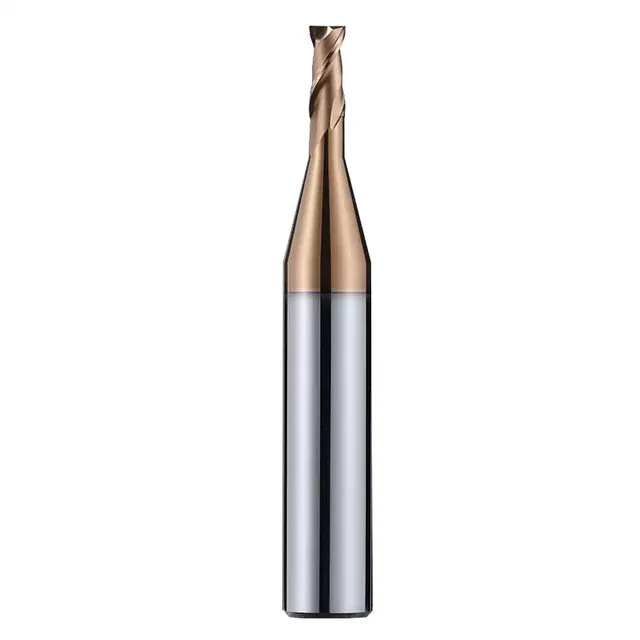 HRC55 Degree Decimal Point Milling Cutter Tungsten Steel Alloy 2-edge Coated Point End Mill Flat Bottom Cutter