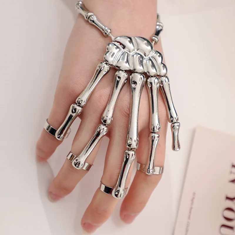 Pulsera Calavera Esqueleto PROSTEEL - Acero Inoxidable, 20 Cm, Estilo Gótico Rockero, Regalo Hombre
