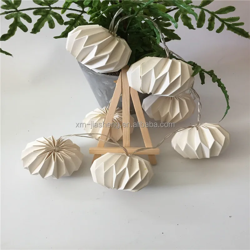 Battery Operated Origami Foldable Paper Lantern Christmas Decoration