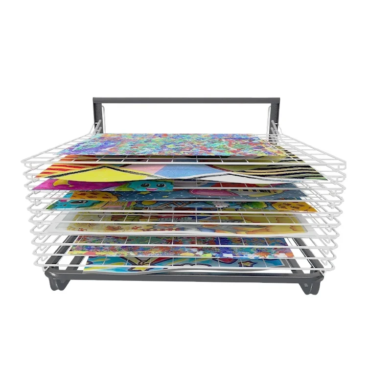 Jh-Mech 20 Shelves Hold A2 Size Paper Spring Loaded Art Drying