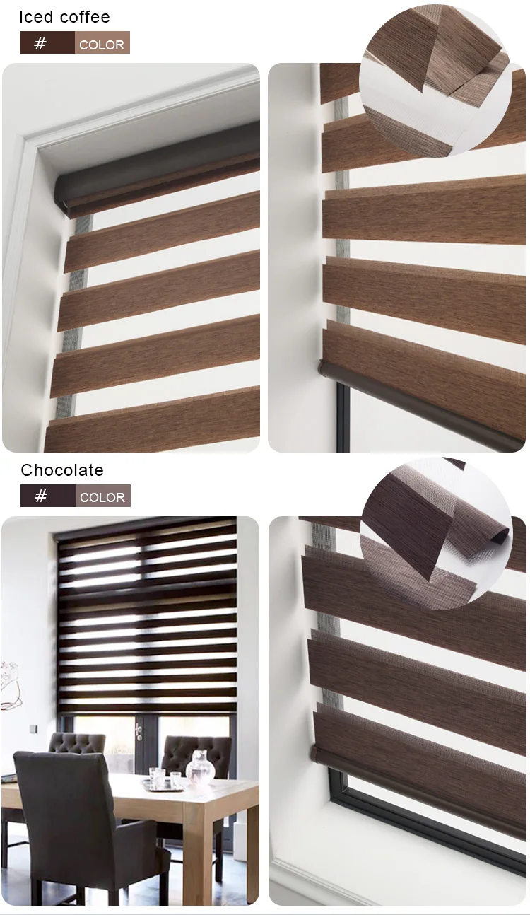 smart home voice app control automatic Electric roller blind motorized shutter Double layer blackout Motorized zebra blinds