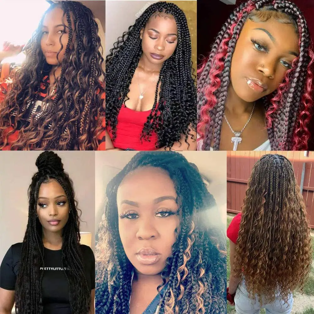 Wholesale Goddess Locs Messy Box Braids Crochet Bohemian Hair With ...